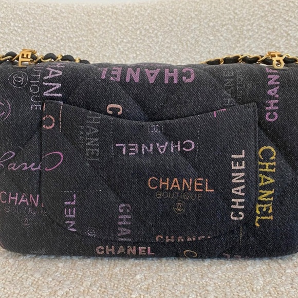 Authentic Chanel Medium Quilted Denim Mood Flap Bag - Picture 5 of 16